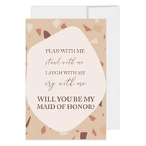 Koyal Wholesale Will You Be My Bridesmaid Proposal Cards with Envelopes, Set of 16 Terrazzo 4 x 6-inch Proposal Cards