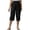 Z44 Black, variant on Linen Capri Pants for Women Oversized High Waisted Button Fly Capris Lightweight Utility Casual Summer Cropped Trousers with Pockets Army Green,XL