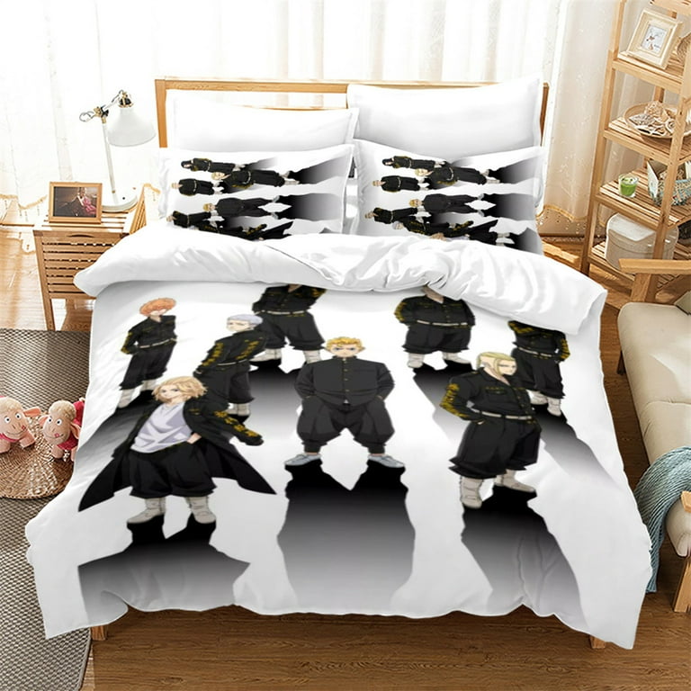 Anime Bedding Manga Comforter Bed Duvet Cover Set Quilt Cover Twin Full  Queen King Size with Pillow Cases for Bedroom Decoration 