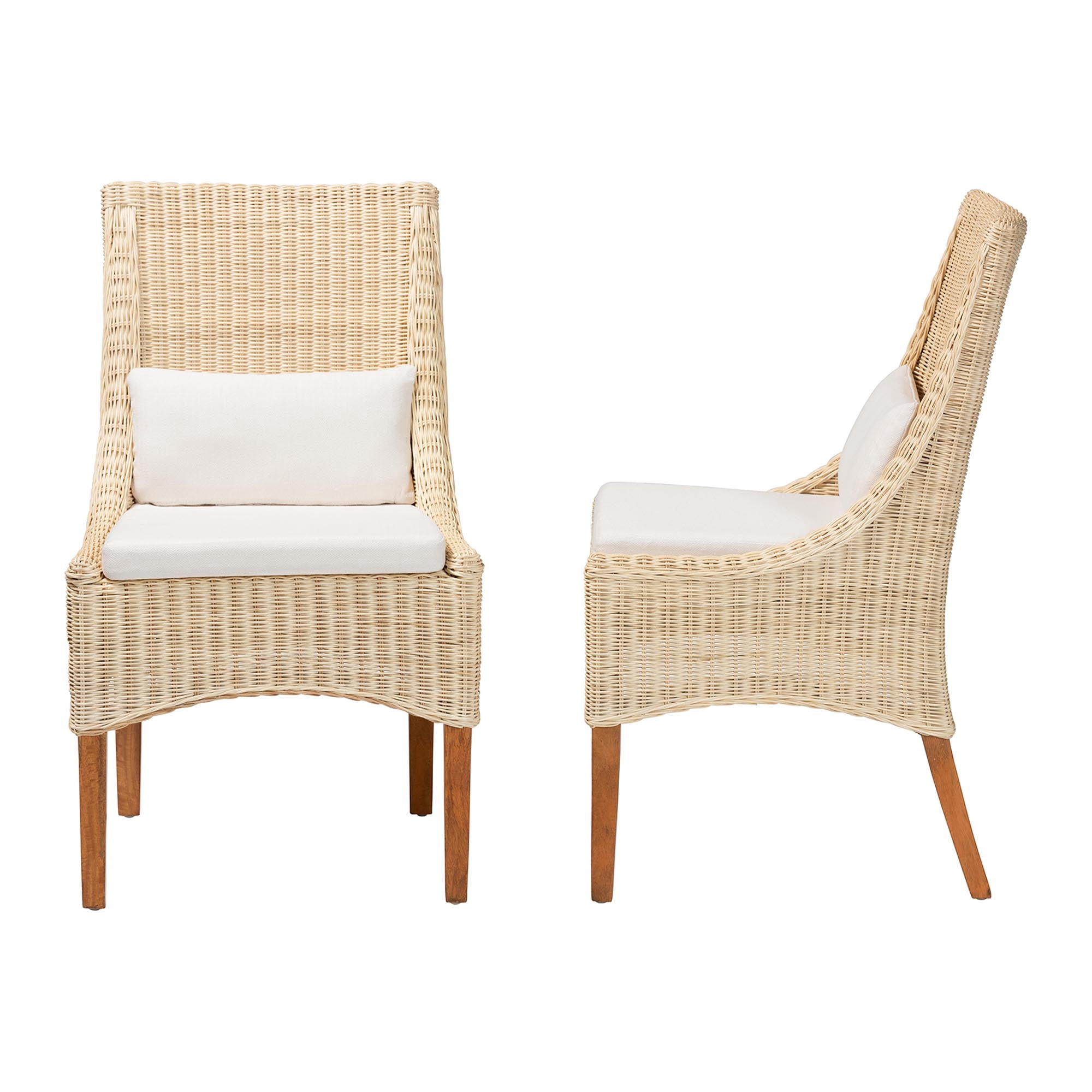 bali & pari Haybourne Boho Dining Chair, 2-Piece, Natural Rattan