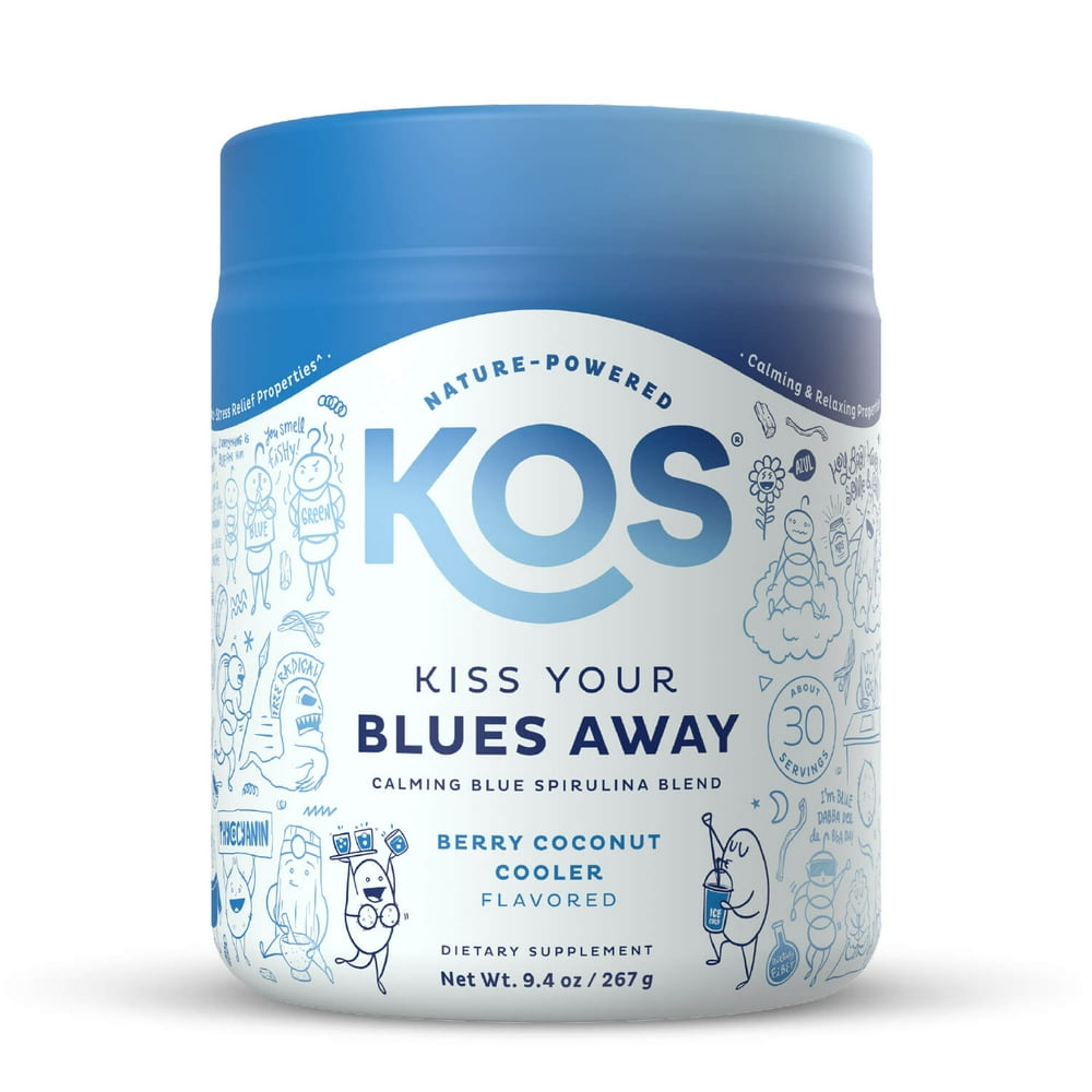 KOS Kiss Your Blues Away, Organic Calming Blue Spirulina Adaptogen