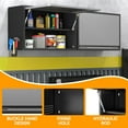thumbnail image 5 of Metal Garage Wall Cabinet Adjustable Shelf,Wall Mounted Metal Wall Storage Cabinet with Doors,Metal Cabinet Hanging Garage Upper Cabinets,Floating Garage Tool Cabinet for Garage,Warehouse-Black Gray, 5 of 10