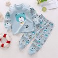 thumbnail image 2 of TOWED22 Baby Toddler Boy Fall Winter Clothes Print Sweatshirt Tops Camisoles and Pants Toddler Outfits Set 2pcs Casual Clothing(Blue,6-12 M), 2 of 4