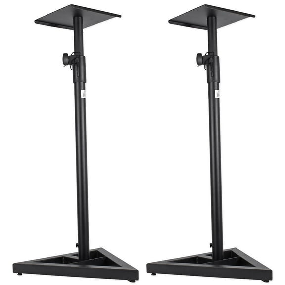 ProX X-MS12 Pair of Monitor Speaker Platform Stands W/Rubberized Platform and Wide Base