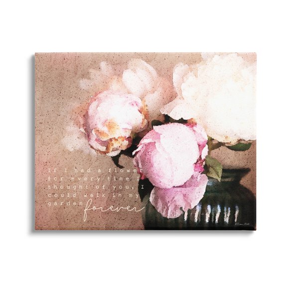Stupell Industries Romantic Flower Garden Forever Graphic Art Gallery Wrapped Canvas Print Wall Art, Design by Susan Ball