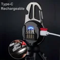 thumbnail image 3 of Portable USB Mini Keychain Rechargeable LED Lamp Multifunction Keyring Type-c Charging Strong Light Outdoor Portable Flashlight (1 PC), 3 of 6