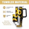thumbnail image 4 of Sunflower Gifts Cup for Women Girls, 40oz Tumbler with Handle and Straw Lid, Stainless Steel Double Walled Insulated Mug Water Bottle, Sun Flowers Floral Lover Birthday Gift Idea, 4 of 6