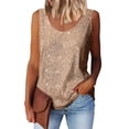 thumbnail image 2 of Tank Tops For Women Summer Fashion Sequin Tops Neck Sequin Sleeveless Tanks Tops Blouses Camisole Tops For Women, 2 of 7