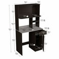 thumbnail image 5 of Inval Ambrossia Kitchen Breakroom Microwave Cabinet (36" x 70" x 20"), Espresso/Stone, 5 of 12