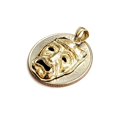 thumbnail image 6 of 14k yellow gold cry later sad face mask drama theater act pendant jewelry 2.5g, 6 of 12