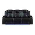 thumbnail image 6 of New Classic Furniture Orion II 2-Pc Faux Leather Manual Living Room Set in Black, 6 of 11