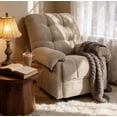 thumbnail image 3 of CQSXDA Manual  Recliner Armchair with Padded Footrest for Living Room and Home Theater Ergonomic Lounge Seating, Camel, 3 of 10