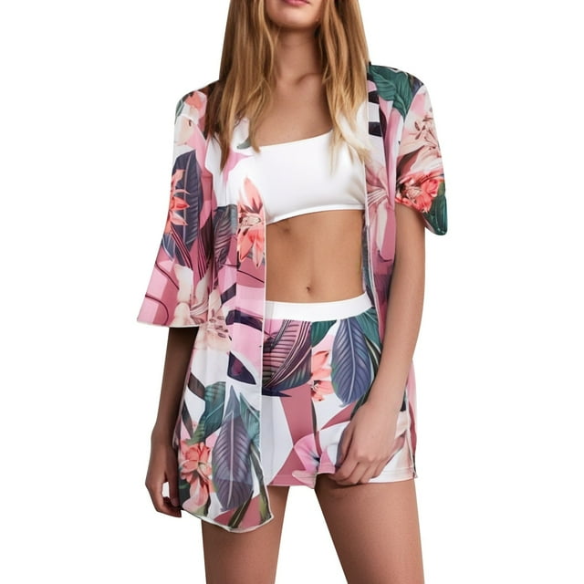 asddcavvf Bikinis Ensembles pour Femmes Ensemble Décontracté de Vacances Trois Pièces Couverture de Plage