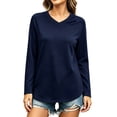 thumbnail image 4 of jjayotai Womens T Shirts Long Sleeve V Neck Basic Tee Curved Hem Tops Casual Loose Fitted Soft Fall Tops Outfits, 4 of 6