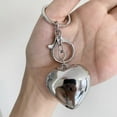 thumbnail image 3 of BELOWSYALER Big Heart Keychain Silver Color Alloy Key Rings for Women Men Car Key Backpack Handbag Decoration Handmade Jewelry, 3 of 8