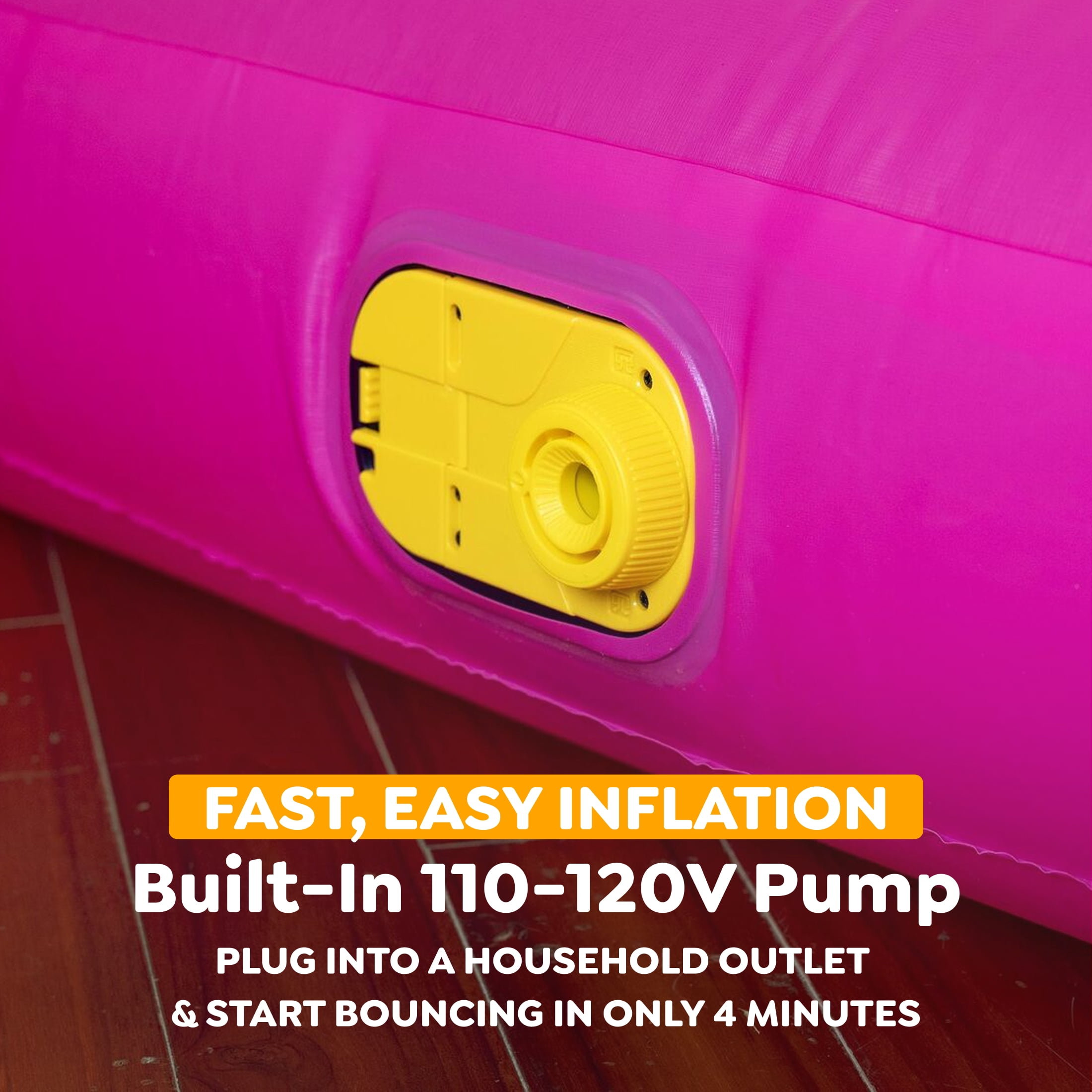 Fisher-Price Pink Bouncesational Indoor Inflatable Bouncer with Built-In Pump