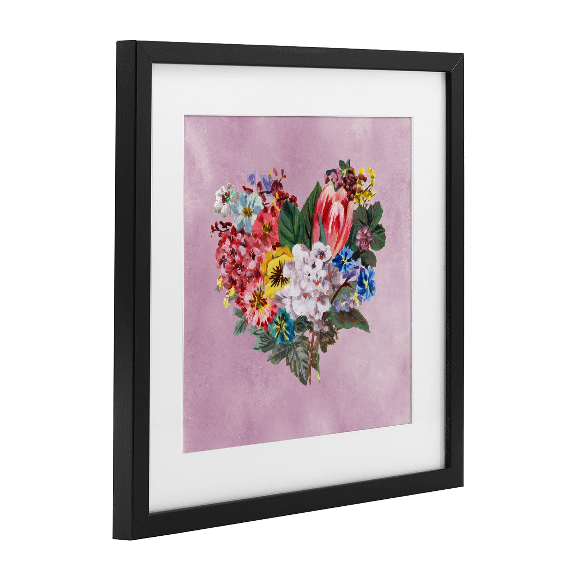Stupell Industries Heart Shaped Garden Blooms Black Framed Print Under Glass, design by Melissa Wang