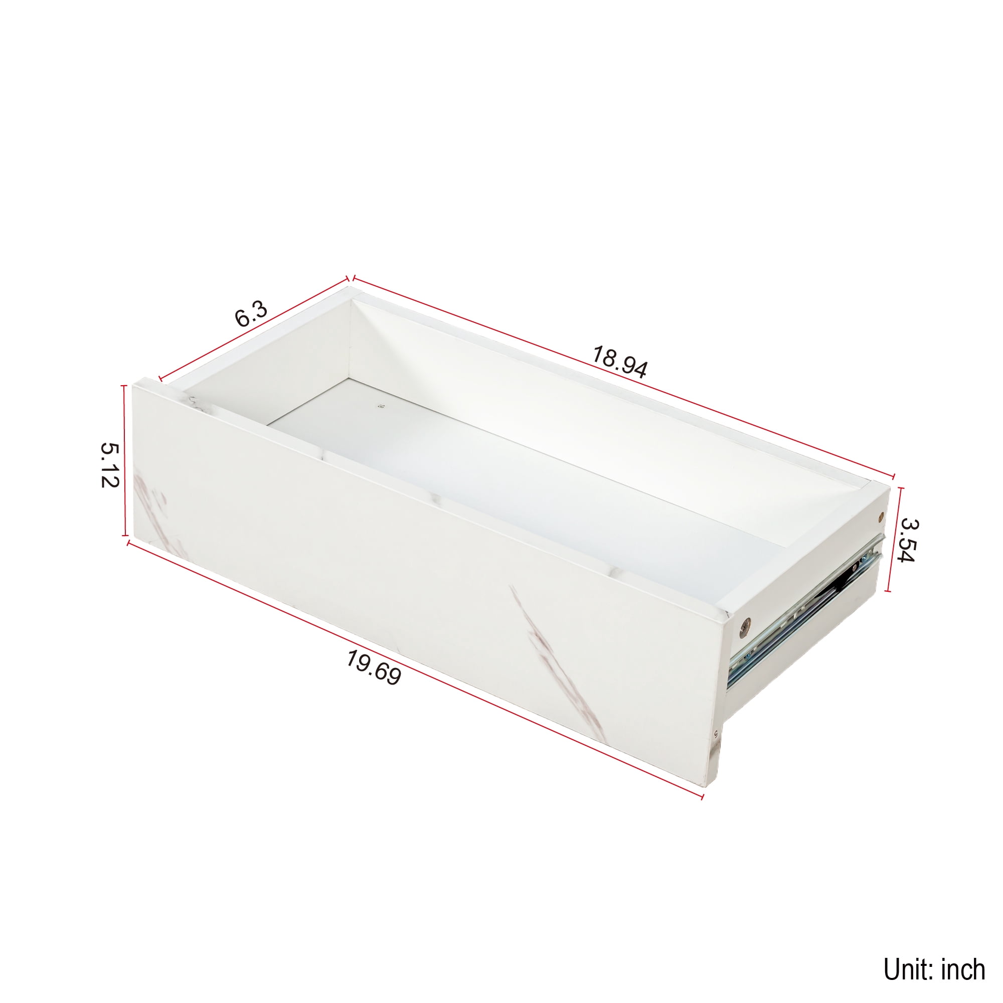 Modern LED Coffee Table with Storage Drawer for Living Room, White