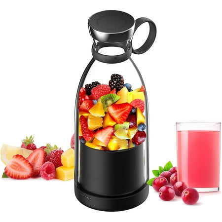 

Highcool Mini Blender for Smoothies and Milksha Portable Blender Rechargeable Personal Size Blender with Quota Outer Travel Lid with 4 s 11 oz for Outdoors Camping (Black)