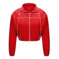 thumbnail image 4 of Busydd Lounge Sets for Women Trendy Solid Color Striped Two Piece Sets for Women Casual Workout Long Sleeve Zip Up Jacket and Shorts Womens Sets, 4 of 8