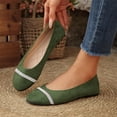 thumbnail image 6 of KEGIRLOM Women's Fashionable Casual Versatile Solid Color Loafers Soft Soled Flat Shoes Green 6, 6 of 9