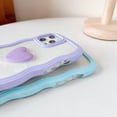 thumbnail image 6 of for iPhone 12 Pro Max Case(6.7" 2020), Cute Clear 3D Love Heart Wavy Frame Full Protection for iPhone 12 Pro Max 6.7" Soft TPU Shockproof Phone Cover for Women Girls,Purple, 6 of 10