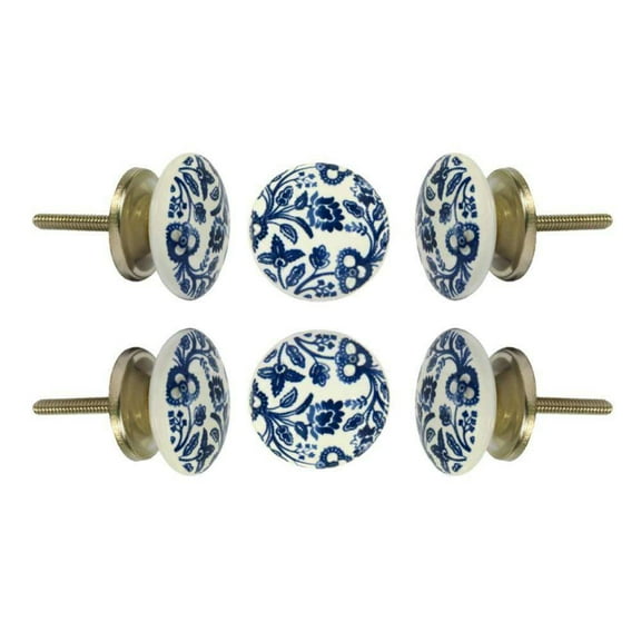 Set of Six Beckenham Ceramic Cabinet Knobs by Trinca-Ferro