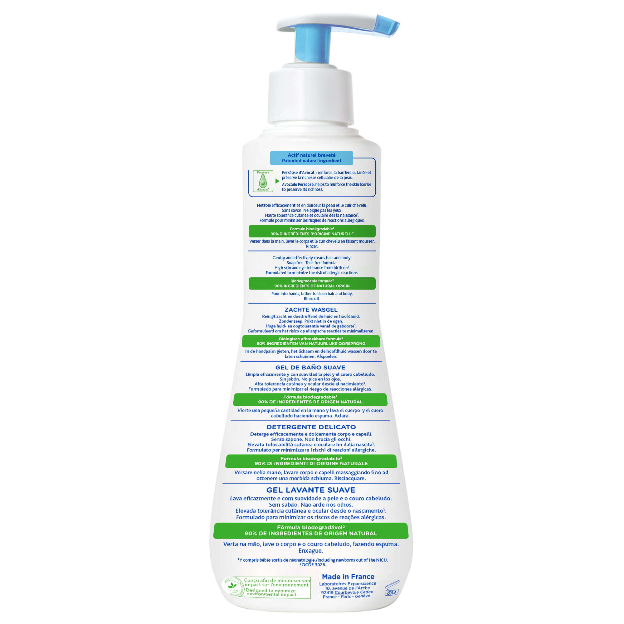 Mustela Certified Organic Cleansing Gel - Natural Hair & Body Wash with  Olive Oil & Aloe Vera - For Baby, Kid & Adult - Fragrance Free, Tear Free