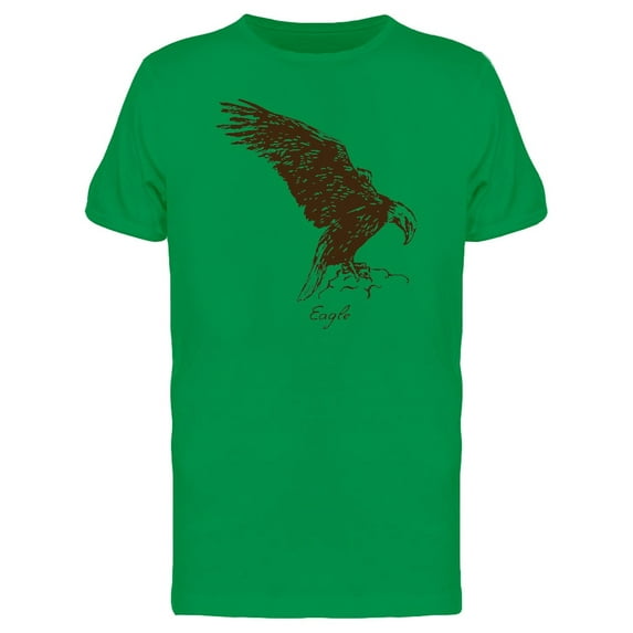 Eagle On A Rock Ink Style Tee Men's -Image by Shutterstock