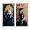 thumbnail image 2 of Designart "Future Vision Sci-Fi Portrait of a Man II" Man Framed Wall Art Set Of 2 - Glam Blue Frame Gallery Set For Office Decor, 2 of 6