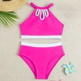 thumbnail image 4 of Baby Girl Bathing Suit 6-9 Months Teen Girls' Swimsuits Two-Piece V-Neck Bikini Adjustable Shoulder Straps Swimsuit Kids Bikini with Chest Pad, 4 of 7