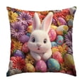 thumbnail image 2 of EGNMCR Easter Egg Floral Background Rabbits Pillowcase Polyester Sofa Decorative Cushion Cover Holiday Decorative Pillowcase Polyester Pillowcase, 2 of 6