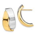 thumbnail image 1 of 14k Yellow and White Gold Two-tone Polished Post Earrings Length 10mm, 1 of 2