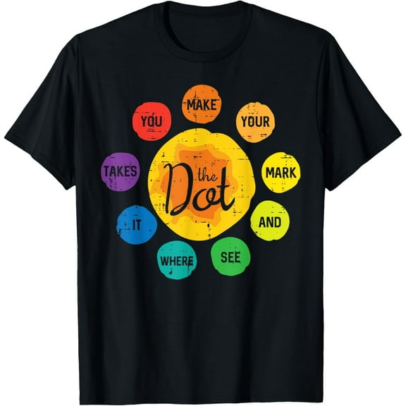 The Dot Make Mark Dots Men Women Kids Boys Girl Toddler T-ShirtMen and women, Black T-shirt, size: Extra large