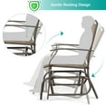 thumbnail image 4 of Costway 3PCS Patio Bistro Furniture Set Rocking Glider Chair Glass Table W/Umbrella Hole, 4 of 10