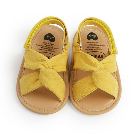 

0-18M Anti-Slip Soft Sole Crib Infant Baby Newborn Shoes First Walkers Prewalker Kids Shoes YELLOW 12CM