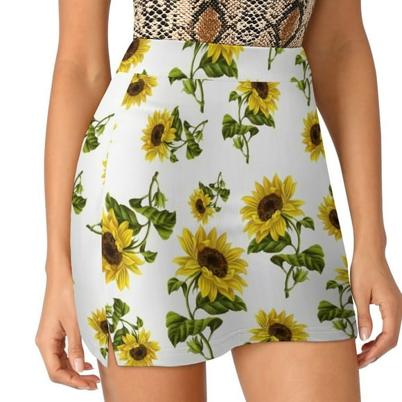 Sunflower Pattern Korean Fashion Skirt Summer Skirts For Women Light Proof Trouser Skirt Sunflower Flowers Spring Sunny Sea