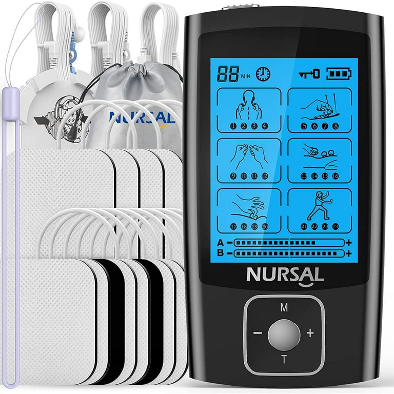 NURSAL 12pcs Replacement Pads TENS Unit Muscle Stimulator Machine 