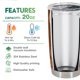 thumbnail image 4 of Taza de café Travel Tumbler Oasisdream de acero inoxidable de 600 ml, 4 of 6