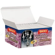 Rokeach 3-Wick Traditional Shabbat Candles, Unscented, White, 72 Count