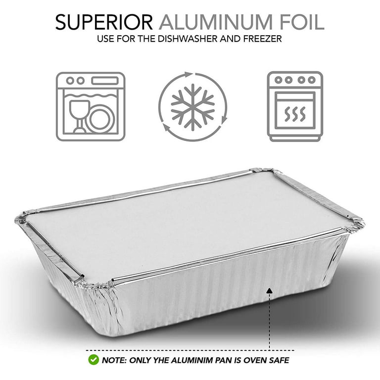 20 Pcs 1 LB Small Aluminum Containers With Plastic Lids Or Cardboard Lids,  Freezer Tins, Disposable Baking Pans For Food To Go, Take Out, Individual F