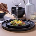 thumbnail image 5 of Dinner Plates,Ceramic Dinner Plates Set of 6,10.75 inch Large ceramic plates,Modern Shape Dinnerware Dishes Set for Kitchen, Microwave & Dishwasher & Oven Safe-Coffee Rim, 5 of 15