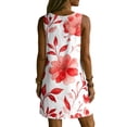 thumbnail image 5 of Womens Summer Short Dresses Plus Size V-Neck Sleeveless Floral Printed Boho Summer Casual Loose Tank Dress with Pockets Beach Vacation Outfits, 5 of 8