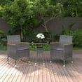 thumbnail image 1 of vidaXL 3 Piece Garden Dining Set Poly Rattan Grey, 1 of 1