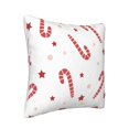 thumbnail image 2 of Square Throw Pillow Covers with Core, Christmas Cane Candy Red Print Pillows for Sofa Beds, 18"x18", 2 of 9