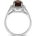 thumbnail image 2 of Sterling Silver Rhodium Smoky Quartz Diamond Ring (Size 7) Made In Thailand qdx670-7, 2 of 5