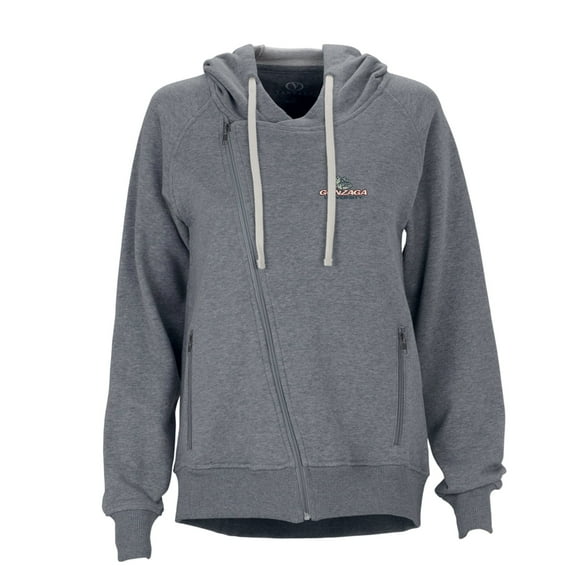 Women's Charcoal Gonzaga Bulldogs Fleece Moto Jacket