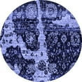 thumbnail image 1 of Ahgly Company Indoor Round Abstract Blue Modern Area Rugs, 3' Round, 1 of 4