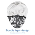 thumbnail image 4 of Shower Caps,Black and White Dinosaur Pattern Waterproof Shower Cap for Women 4 Pieces,Double Reusable Hair Cover for Shower PEVA Elastic Stretch Hem, 4 of 7