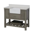 thumbnail image 6 of Charlotte 42" Farmhouse Bathroom Vanity with Weathered Gray Cabinet and Quartz Top, 6 of 6